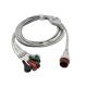 Original 6pin ECG Cable For Zoncare 3 / 5 Leads One Piece ECG Cable Snap