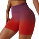 European American OEM Gradual Color Breathable Tight High Waist Stretch Yoga Shorts