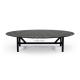 Wooden Frame Oval Modern Design Marble Top Coffee Table
