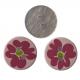 Colorful Flowers Silk Printed Fancy Plastic Buttons With 2 Hole In 26L For Garment Accessories
