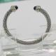 (B-13)Fashion jewelry Cable Classic Bracelet with Black Onyx brand Jewelry