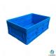 46L Blue Folding Crate Box Plastic Storage Stackable Bins Without Lid