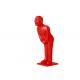 Life Size Welcome Painted Metal Sculpture Red Bowing Man Fiberglass Sculpture