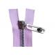 Light Purple Tape Heavy Duty Separating Zippers , Heavy Duty Brass Zippers 10# 12#