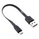 Short Black White Flat Micro USB Cable for Power Bank Speaker
