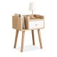 Scandinavian MDF Timber Bedside Table Plywood Nightstand With Drawer