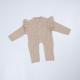 Unisex Speckled Knit Baby Long Sleeve Frill Footless Romper One Piece Button Down Jumpsuit Playsuit 100% Cotton