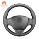Custom Hand Stitching Black Artificial Faux Leather Steering Wheel Cover for Renault Clio 4 IV Captur 2012 2013 2014 2015 2016