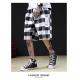 BEIANJI Cotton Polyester Black White Checkered Shorts Garment Dyed