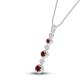 Natural Garnet Necklace 1/20 ct tw Diamonds  With 925 Sterling Silver