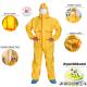 High Low PH Chemical Proof Suit PP PE Coated Type 3 Disposable Hooded Coverall