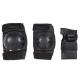 Black Roller Skating Pads Set Knee Pads Elbow Pads And Wrist Guards