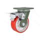 4/5/6/8inch Heavy Duty 1 Ton Red PU Wheel Iron Core Caster Wheel with Rotating Wheel