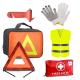 Roadside Assistance Car Emergency Kit with PVC Dotted Cotton Gloves and Warning Vest