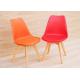 Floor Protection Red Eames Chair , Thickened Beech Leg Simple Wooden Dining Chairs