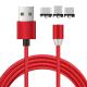 360 Rotating LED Magnetic USB Cord , Antiwear 3 In 1 Magnetic Data Cable