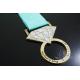 85mm Diamond Custom Race Medals Antique Gold Plating With Glitter Color