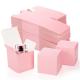 L*W*H cm Custom Recycle Folding Square Shopping Gift Box Pink Recyclable Rigid Ivory Board Paper Box