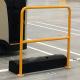 A Strong Rubber Flooring Floor-Mounted Barrier Safely Stops Moving Material Handling Vehicles
