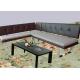 Rectangle Artistic Coffee Tables , Tempered Glass Coffee Table Black Leg