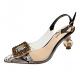6111-7 Sexy Pointed-Toe Rhinestone Snake Print High-Heeled Shoes With Thin Sandals And Transparent Back Straps Women'S S