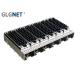 Piggyback SFP Cage Connector 1x6 Ganged Heat Sink EMI Cage For 10G Network