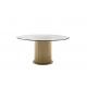 Modern Dining Set Home Furniture Tempered Glass Top Golden Stainless Steel Dining Table
