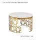 New classical Hotel marble table bronze color stainless steel hollowed out design