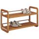 2- Tier Stackable Bamboo Shoe Rack Antique Appearance With No Folded