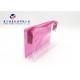 Rectangle Shape Soft PVC Bags For Bath Set High Durability Matte Pink PVC Backside