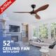 Lower Noise Ceiling Fan With DC Motor 6-Speed Remote Control Plastic Blade