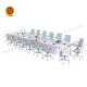 3m 3.5m 4m White Meeting Room Table Oval Shape Conference Table