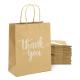 Customized Logo Online Custom Stylish Thank You Kraft Paper Bag for Supermarket Shopping
