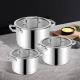 High Quality Kitchenware 6 Pcs Stainless Steel Soup Pot Set Cookware Set With Glass Lid