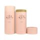 Eco Friendly Large Round Pink Paper Tube Containers For Cosmetics
