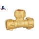 Three Ways 16mm Tee Brass Fittings DIN259 Brass Hose Pipe Connectors