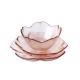 Kitchen Sakura Shape 13.5cm Frosted Glass Plate, Handmade Solid Pink Sauce Dish