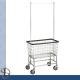 Hotel Chrome Laundry Rack with wire basket / Heavy-duty Laundry Stand with Laundry bag / Folding Laundry Cart
