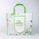 Eco Friendly Green Foldable Tote Bag With Snap Closure Offset Printing