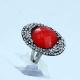 Fashion 316L Stainless Steel Casting Clay CZ Stones Ring LRX393