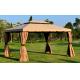 Aluminum Double Flap Family Camping Roman Canopy Gazebo Outdoor 3 x 4m