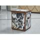 Vintage Style Leather Storage Trunk Cow Leather Fur Material 1 Drawer Top Genuine Handle