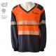 Two Tone Knit Fleece Lightweight Fr Shirts With Reflective Stripes Welder Safety