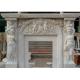 Meticulous Freestanding Marble Fireplace Surround With Angel Sculpture