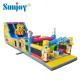 Spongebob Theme Inflatable Obstacle Course Beautiful Design For Outdoor Use