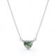 S925 Simple Natural Light Brilliant Elegant Green Moss Agate Necklace Heart Shaped