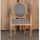 French style oak wood finish Linen fabric upholstery leisure chair/wooden dining chair/desk chair