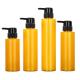 Customized PET Round Lotion Pump Shampoo Bottle Cylinder Yellow color