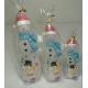 Xmas paraffin material snowman candle handmade drawing  with 3 different sizes