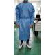 Blue 45g Disposable Medical Isolation Gown With Elastic Cuff Non Sterile Or EO